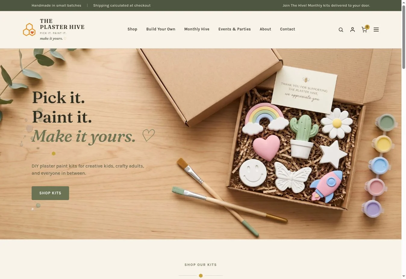 Diseño completo de inicio de The Plaster Hive